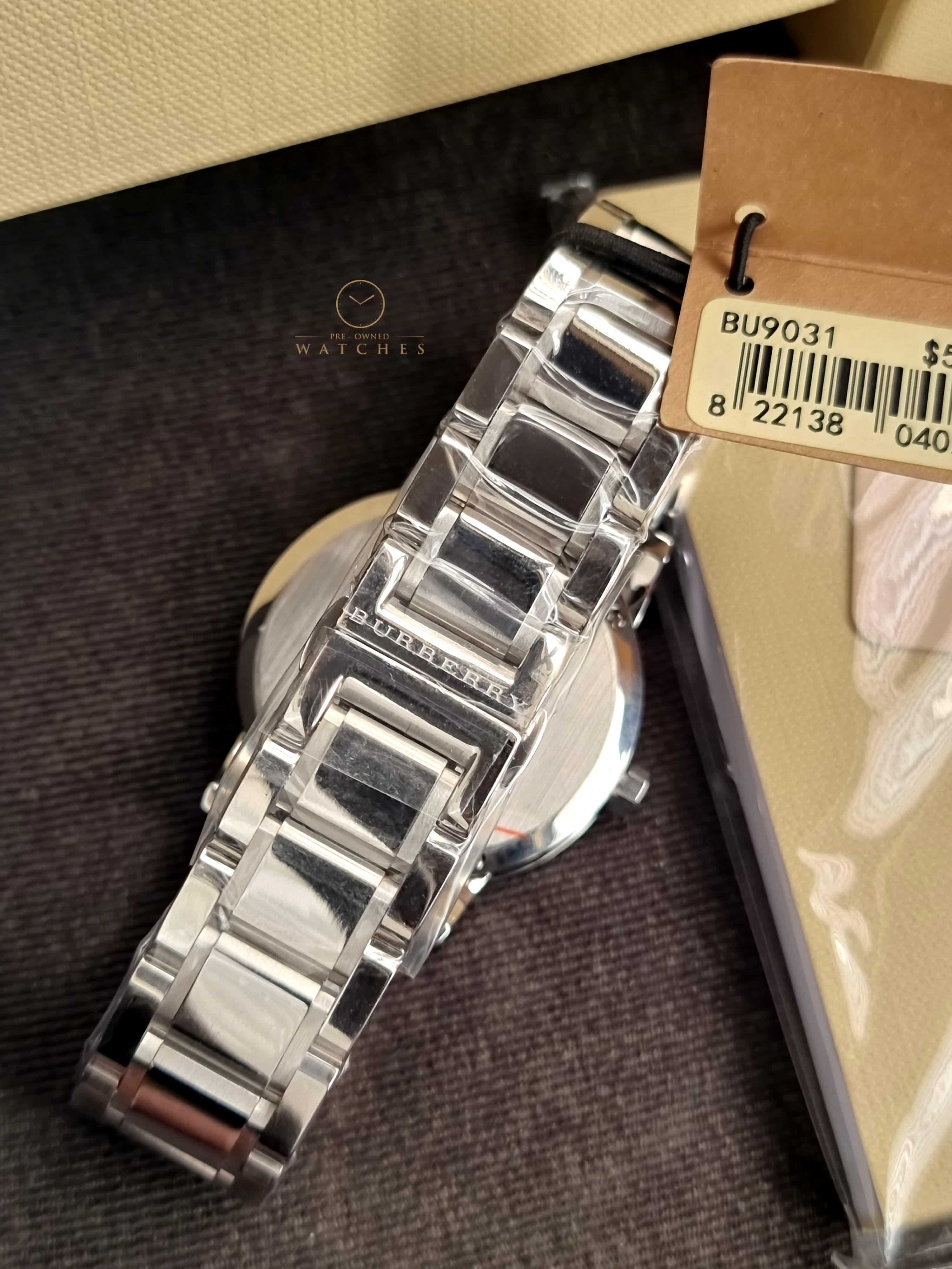 Burberry The City Silver Stainless Steel Blue Dial Quartz Watch for Gents - BU9031