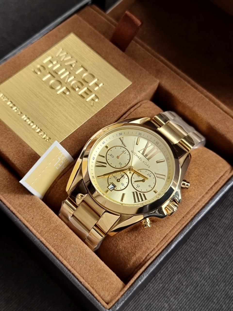 Michael Kors Unisex Chronograph Quartz Stainless Steel Champagne Dial 40mm Watch MK5605