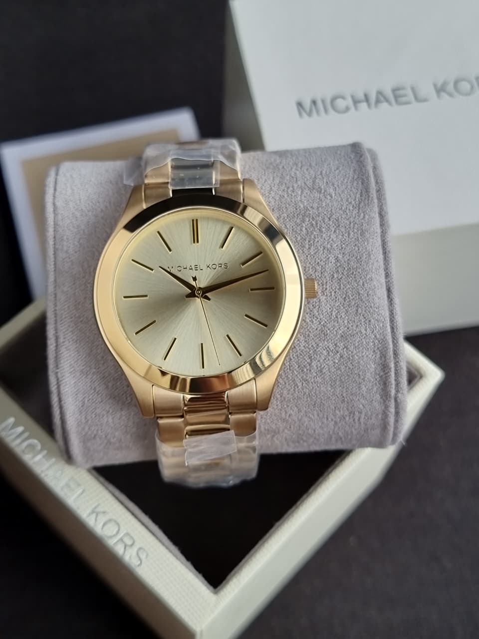 Michael Kors Women’s Quartz Gold Stainless Steel Gold Dial 44mm Watch MK8671