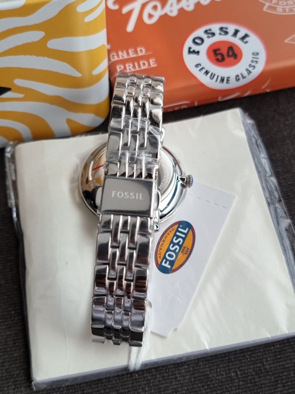Fossil Jacqueline Silver Stainless Steel White Dial Quartz Watch for Ladies - ES3433