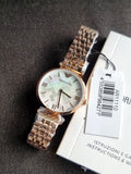 EMPORIO ARMANI Mother of pearl Dial Rose Gold Stainless Steel Watch For Ladies - AR11110