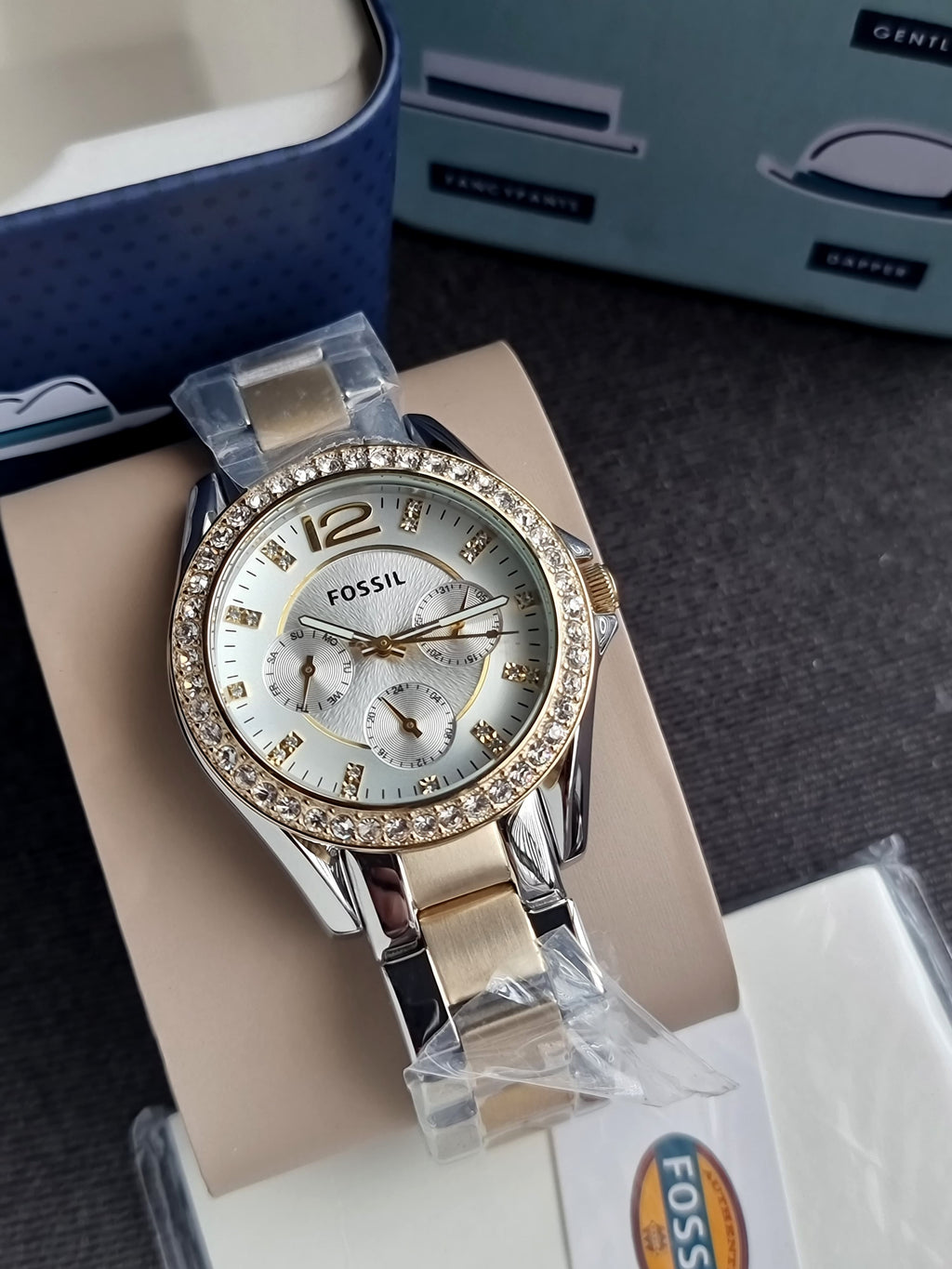 Fossil Riley Multifunction Two-tone Stainless Steel Silver Dial Quartz Watch for Ladies - ES3204