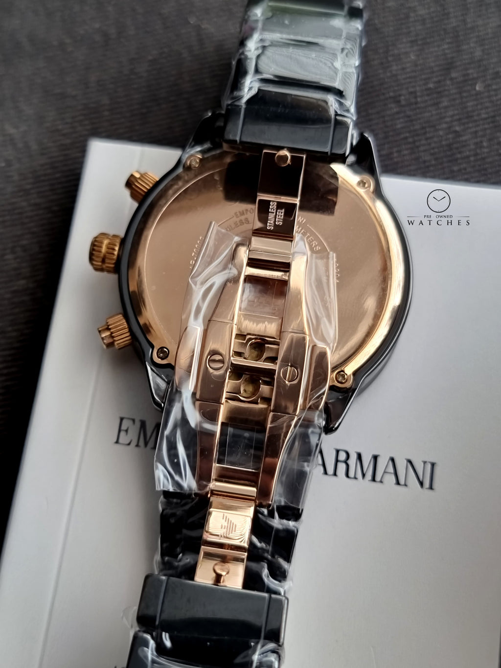 Emporio Armani Men’s Quartz Black Ceramic Black Dial 43mm Watch AR70002