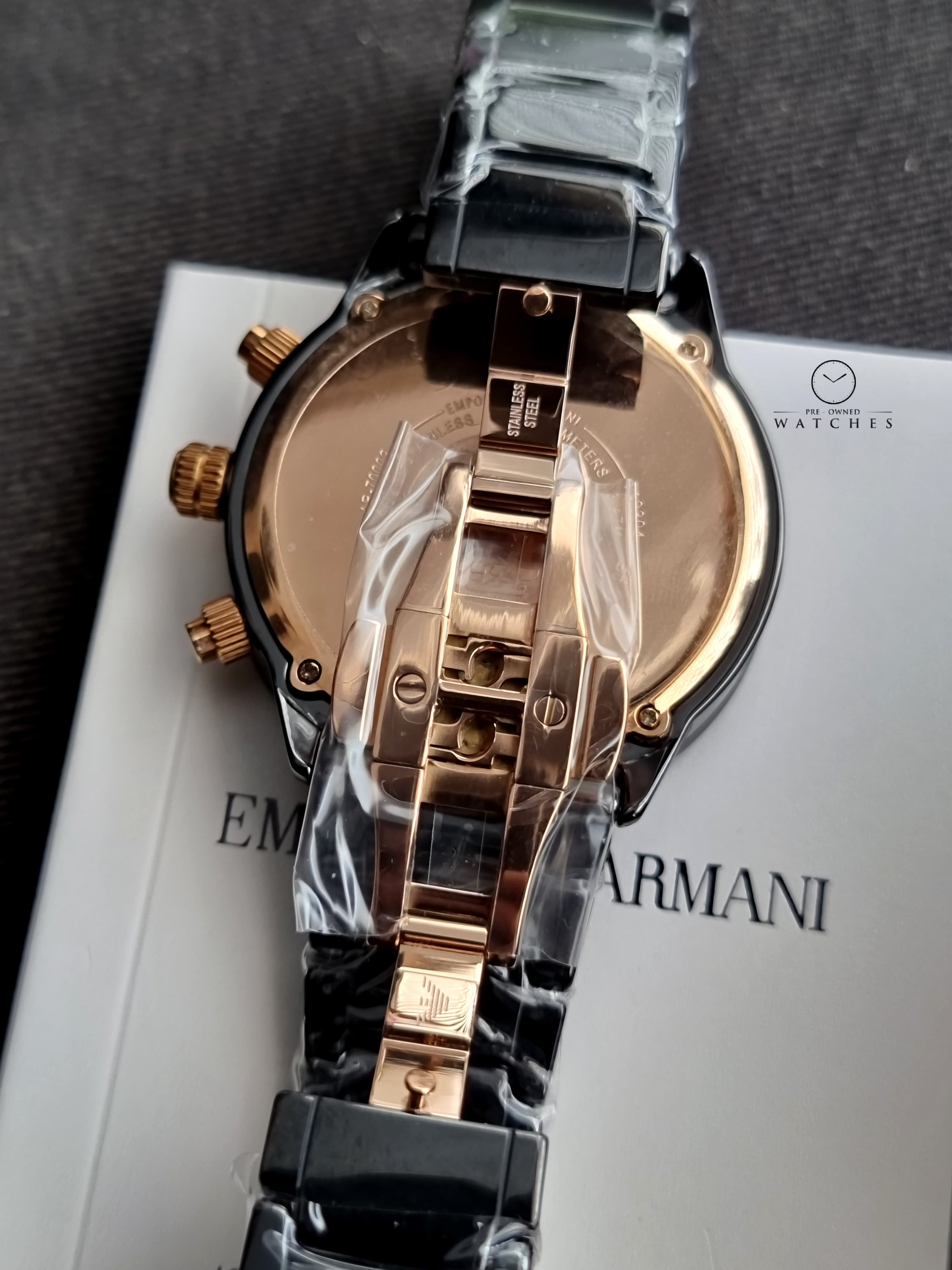 Emporio Armani Men’s Quartz Black Ceramic Black Dial 43mm Watch AR70002