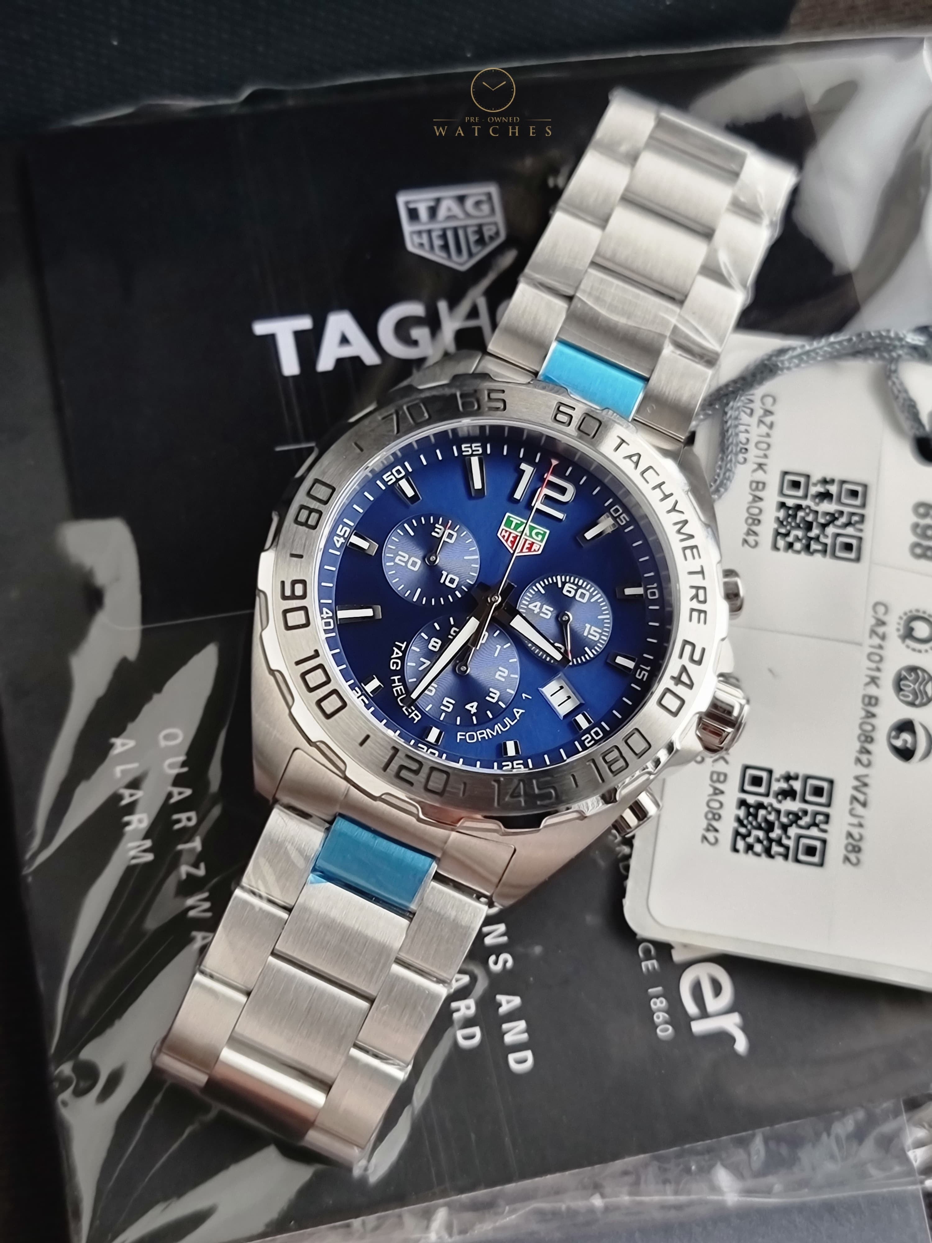 Tag Heuer
Formula 1 Quartz Chronograph Blue Dial 43mm Stainless Steel Men's Watch CAZ101K.BA0842