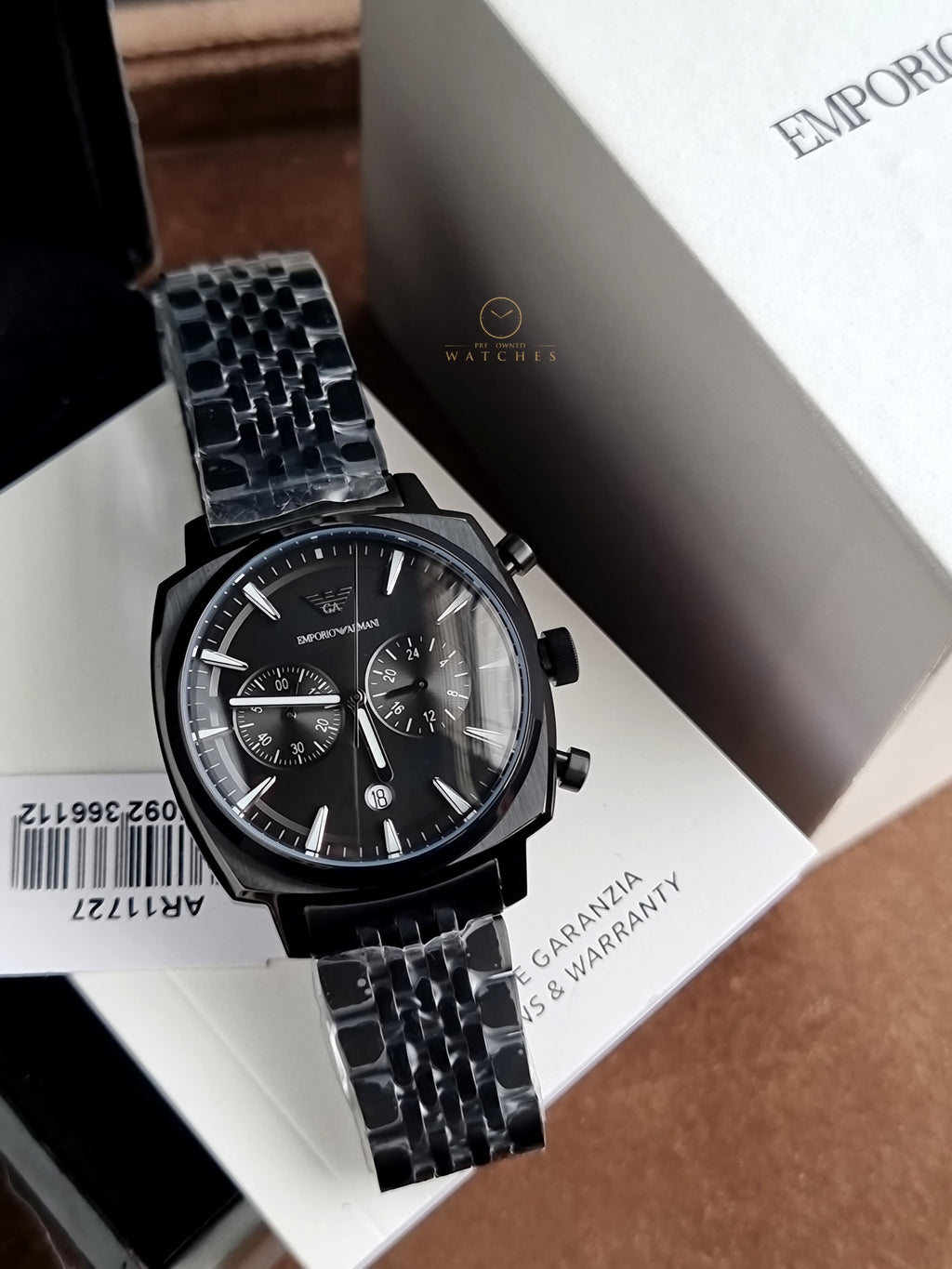 Emporio Armani Men's 40mm Black Stainless Steel Watch, AR11727