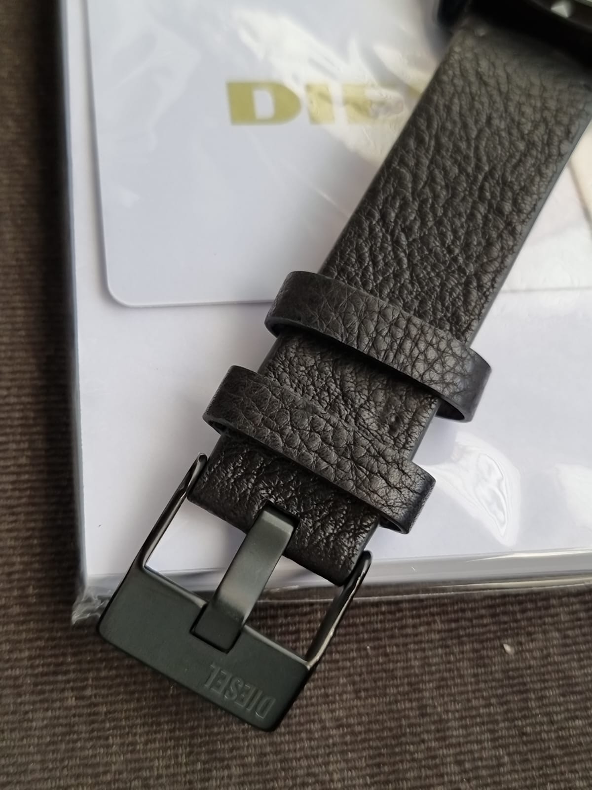 Diesel Men’s Quartz Black Leather Strap Black Dial 46mm Watch DZ1948 