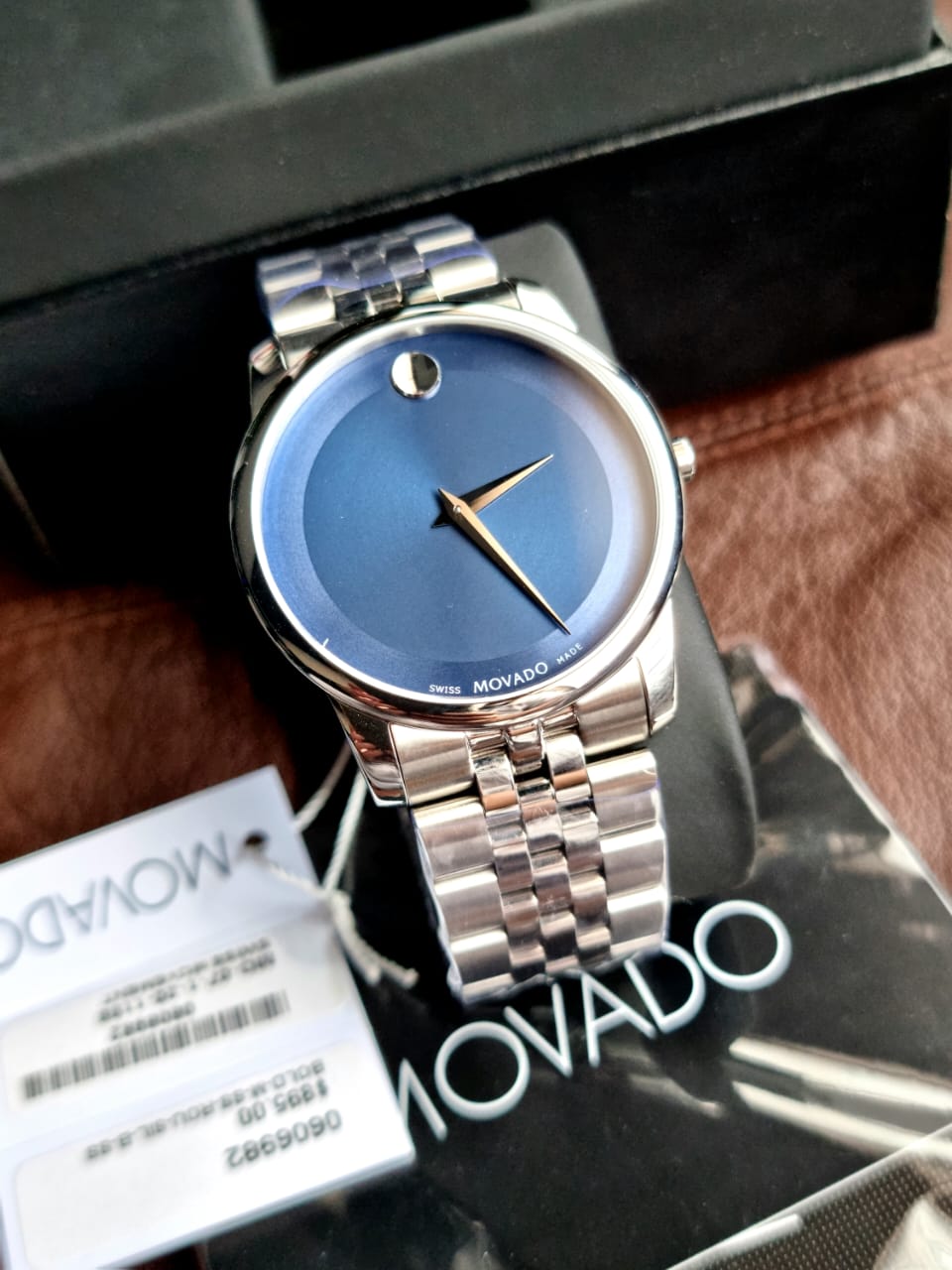 Movado Men’s Swiss Made Quartz Stainless Steel Blue Dial 40mm Watch 0606982