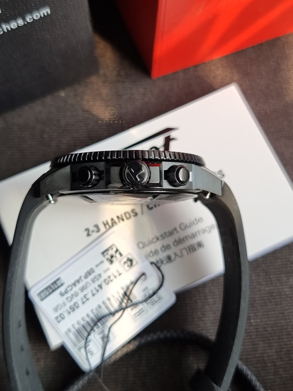 Tissot Seastar 1000 Black Rubber Strap Black Dial Chronograph Quartz Watch for Men's - T120.417.37.051.02