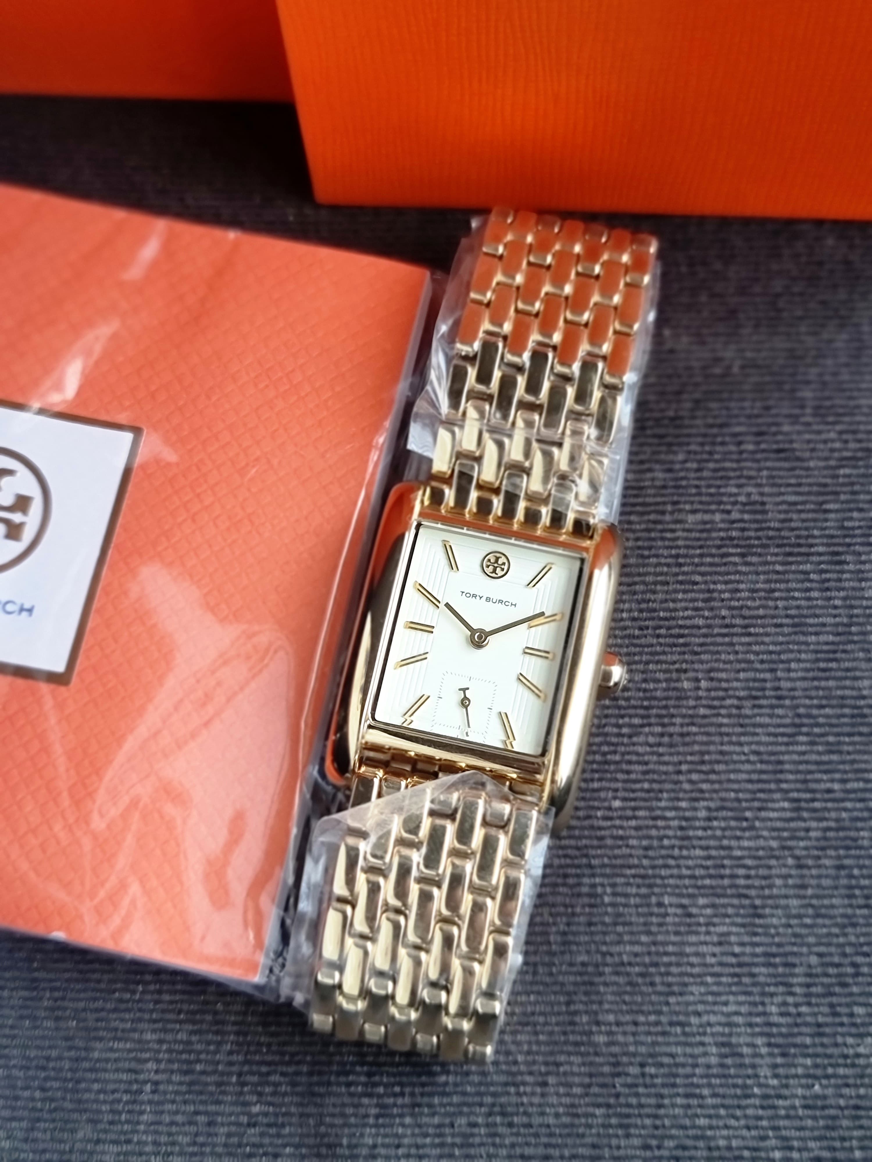 Tory Burch Eleanor White Dial Gold Steel Strap Watch for Women - TBW1060