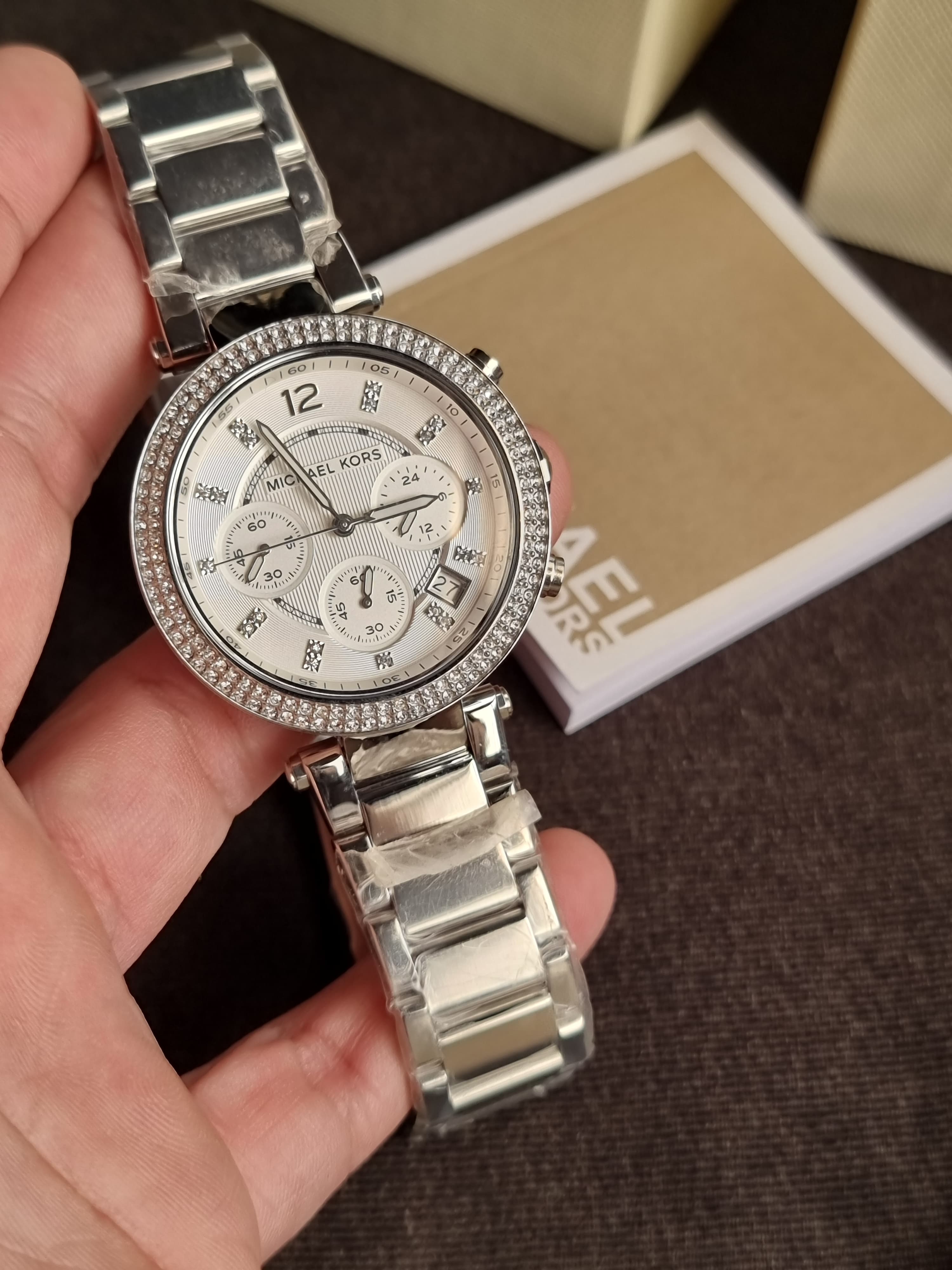 Michael Kors Women’s Quartz Stainless Steel Silver Dial 39mm Watch MK5353