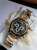 Versace V-Ray Chronograph Black 44mm Dial Two Tone Steel Strap Watch For Men - VE2I00421