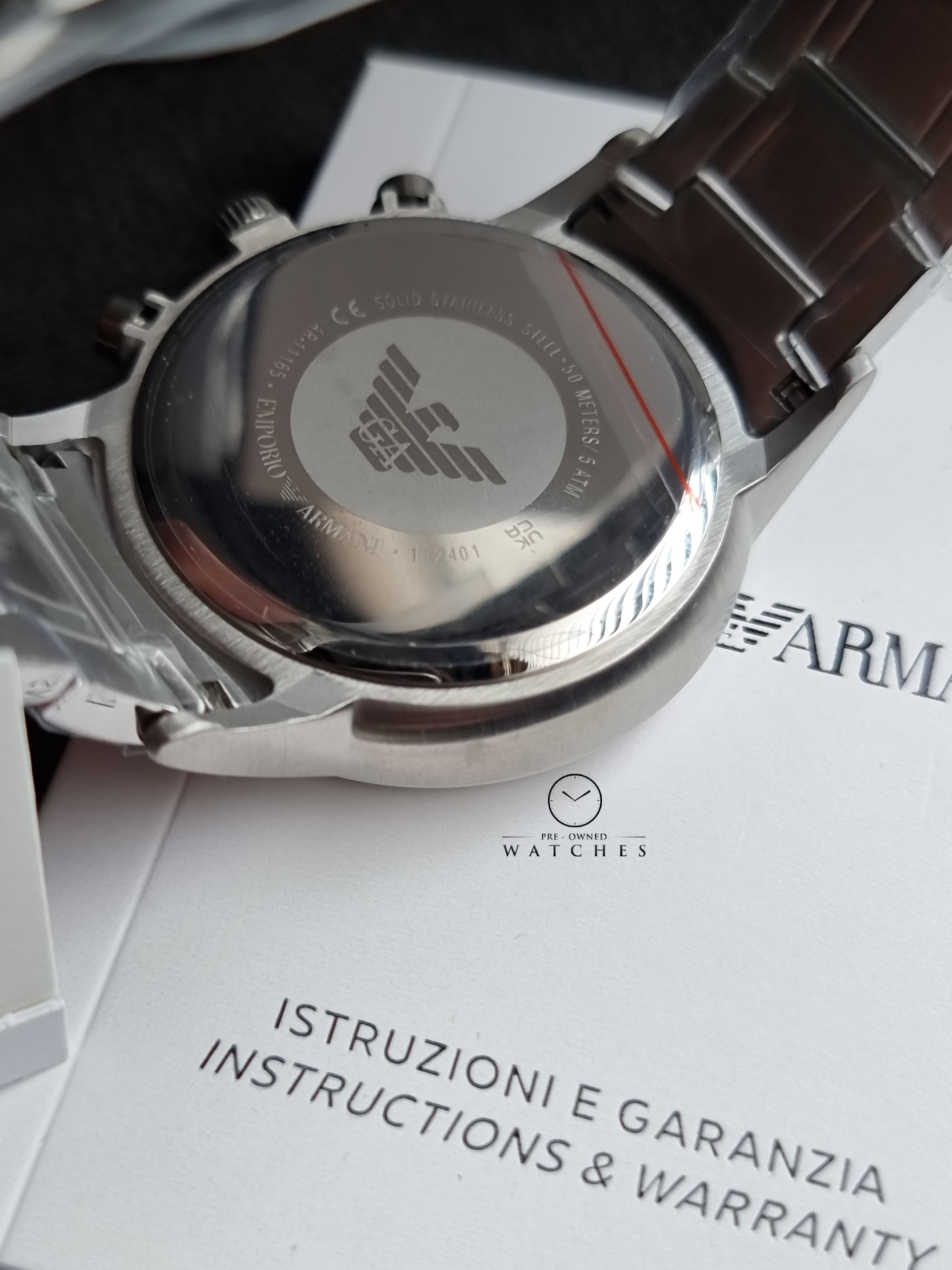 Emporio Armani Men’s Analogue Quartz Stainless Steel Black Dial 43mm Watch AR11165