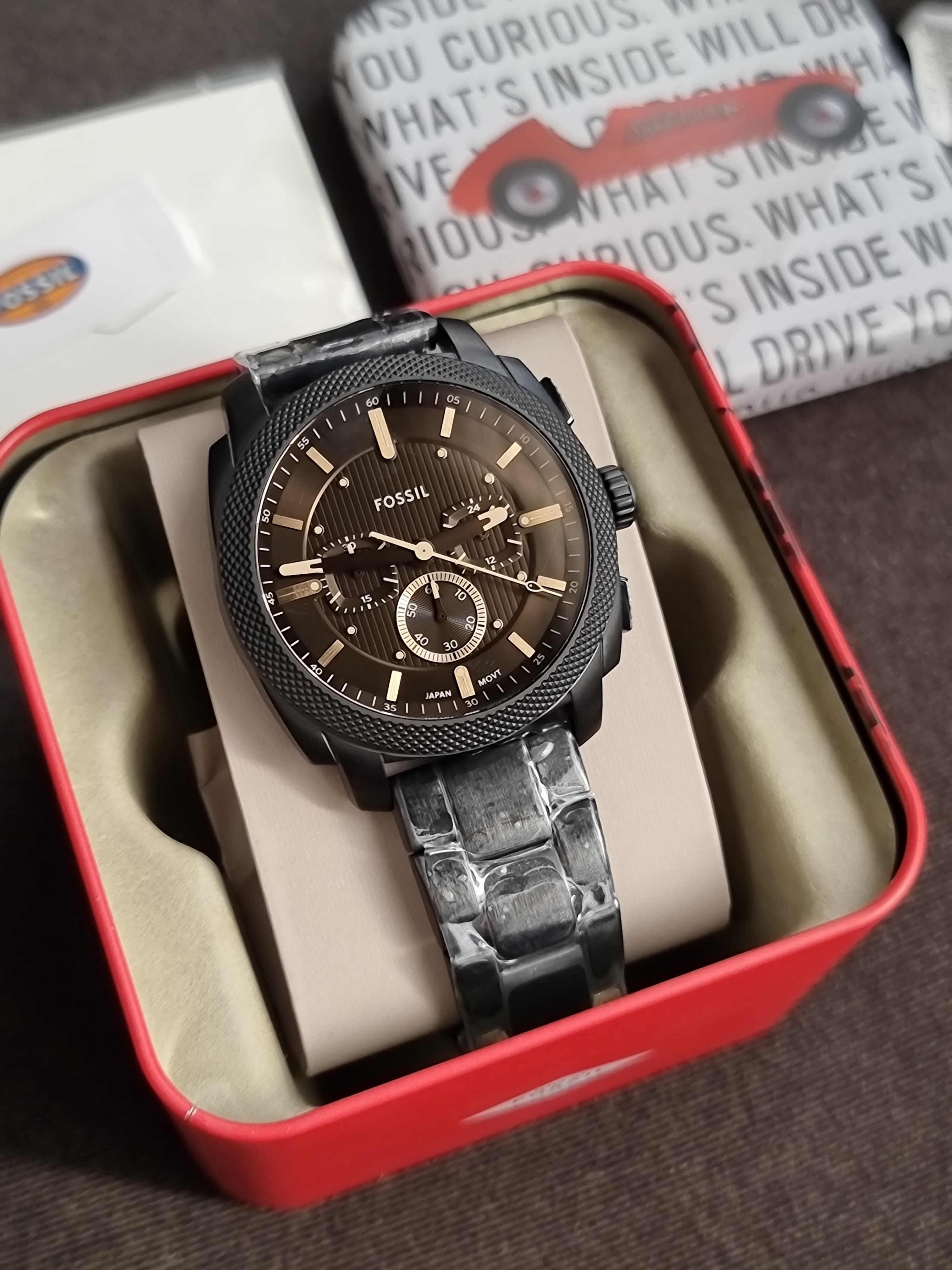 Fossil Machine Chronograph Black 44mm Stainless Steel Watch - FS6097