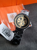 Tory Burch Reva Black Stainless Steel Black glossy Dial Quartz Watch for Ladies - TBW4039