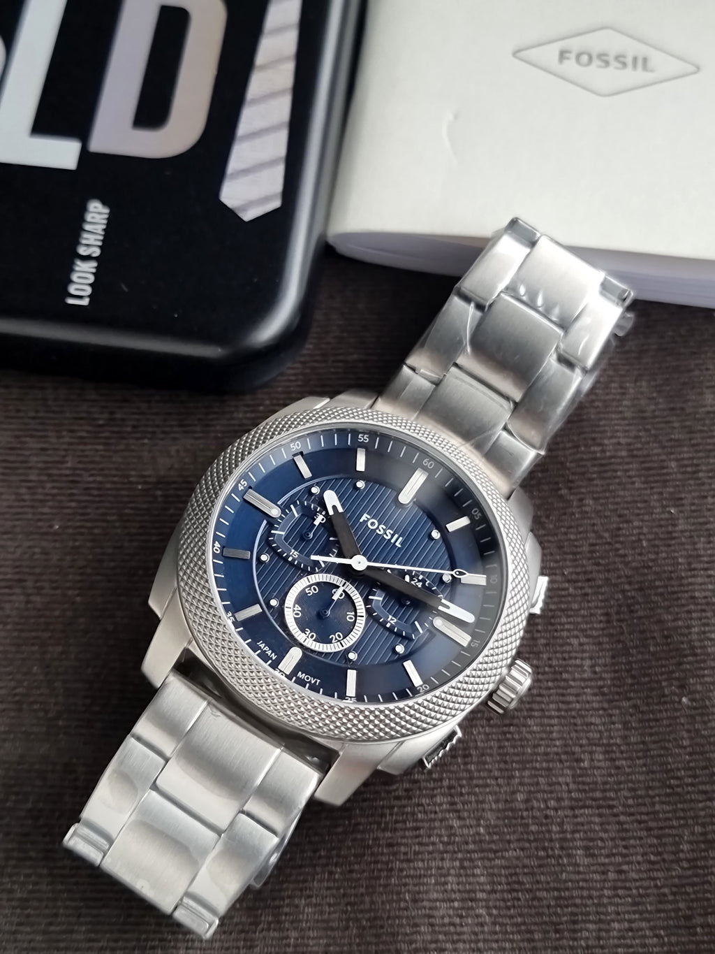 Fossil Machine Chronograph Quartz Blue Dial Men's Watch
 FS6096