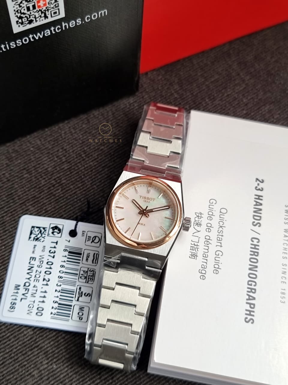 Tissot T-Classic PRX Rose Gold Tone Mother Of Pearl Dial Women’s watch T137.010.21.111.00
