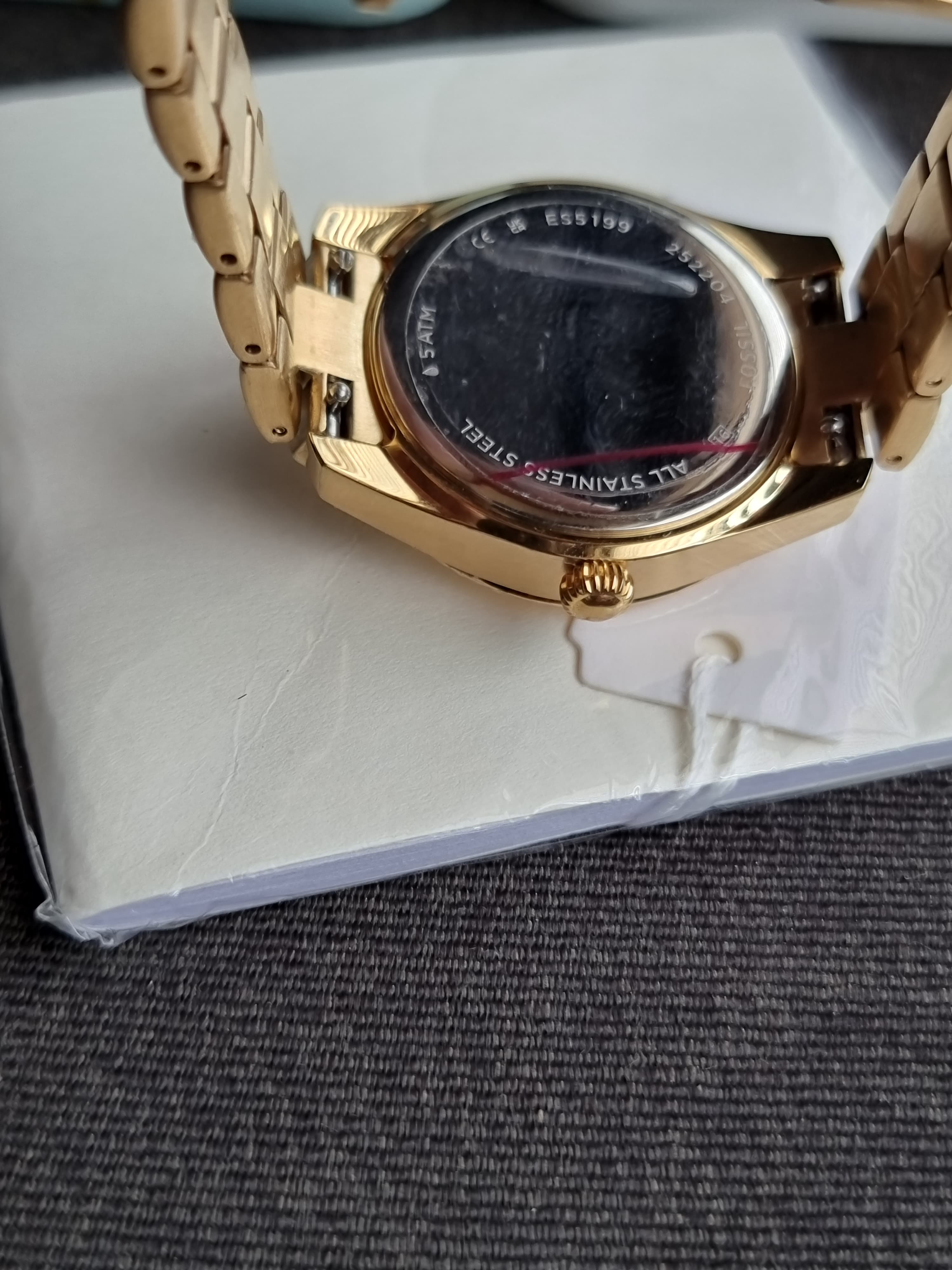 Fossil Scarlette Three-Hand Day-Date Gold-Tone Stainless Steel Watch-ES5199