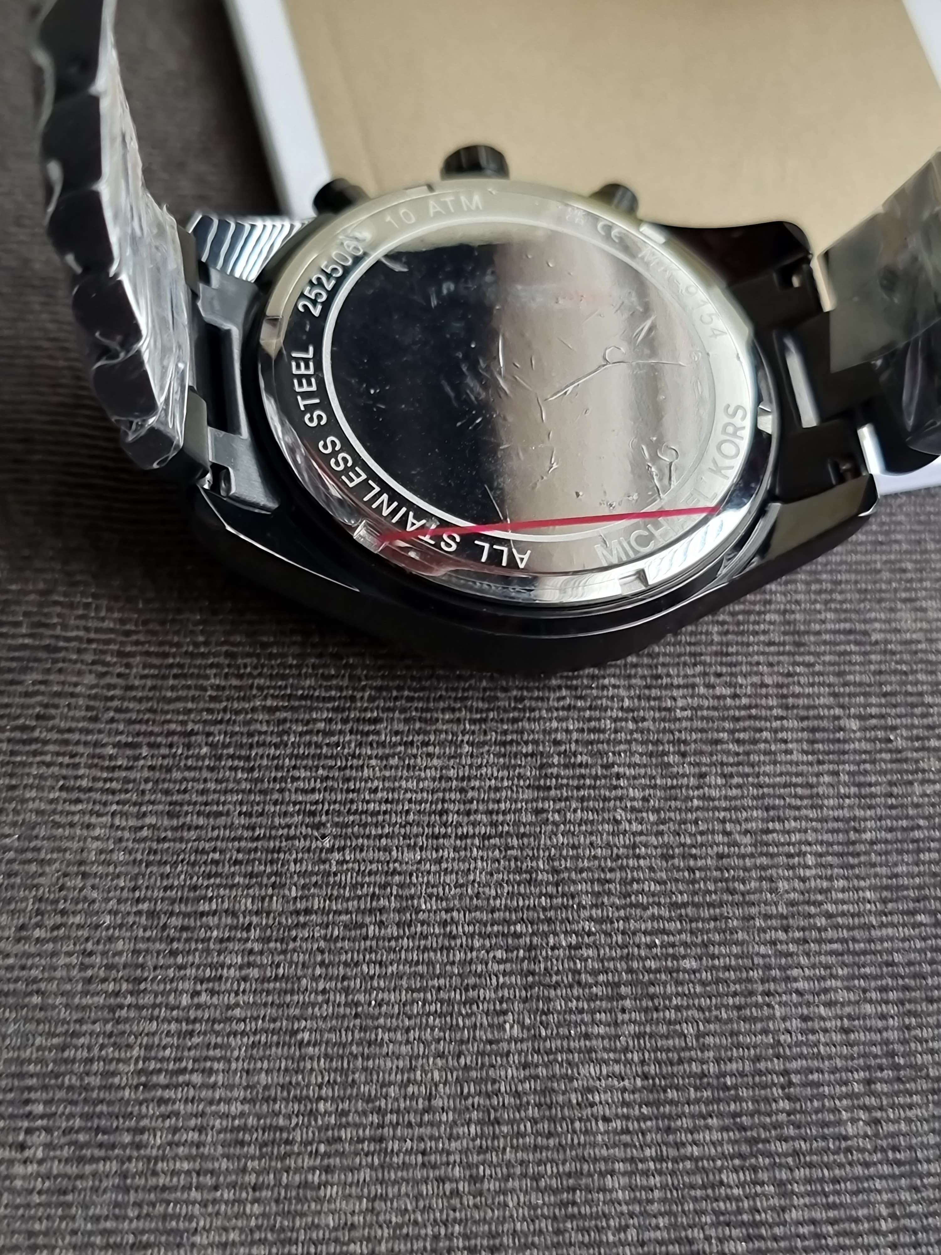 Michael Kors Lexington Chronograph Black Dial Black Steel Strap Watch for Men - MK9154