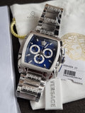 Versace Men’s Quartz Swiss Made Silver Stainless Steel Blue Dial 42mm Watch VE6H00423
