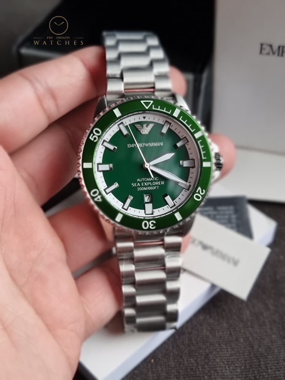 Emporio Armani Silver Tone Analogue Watch AR60080