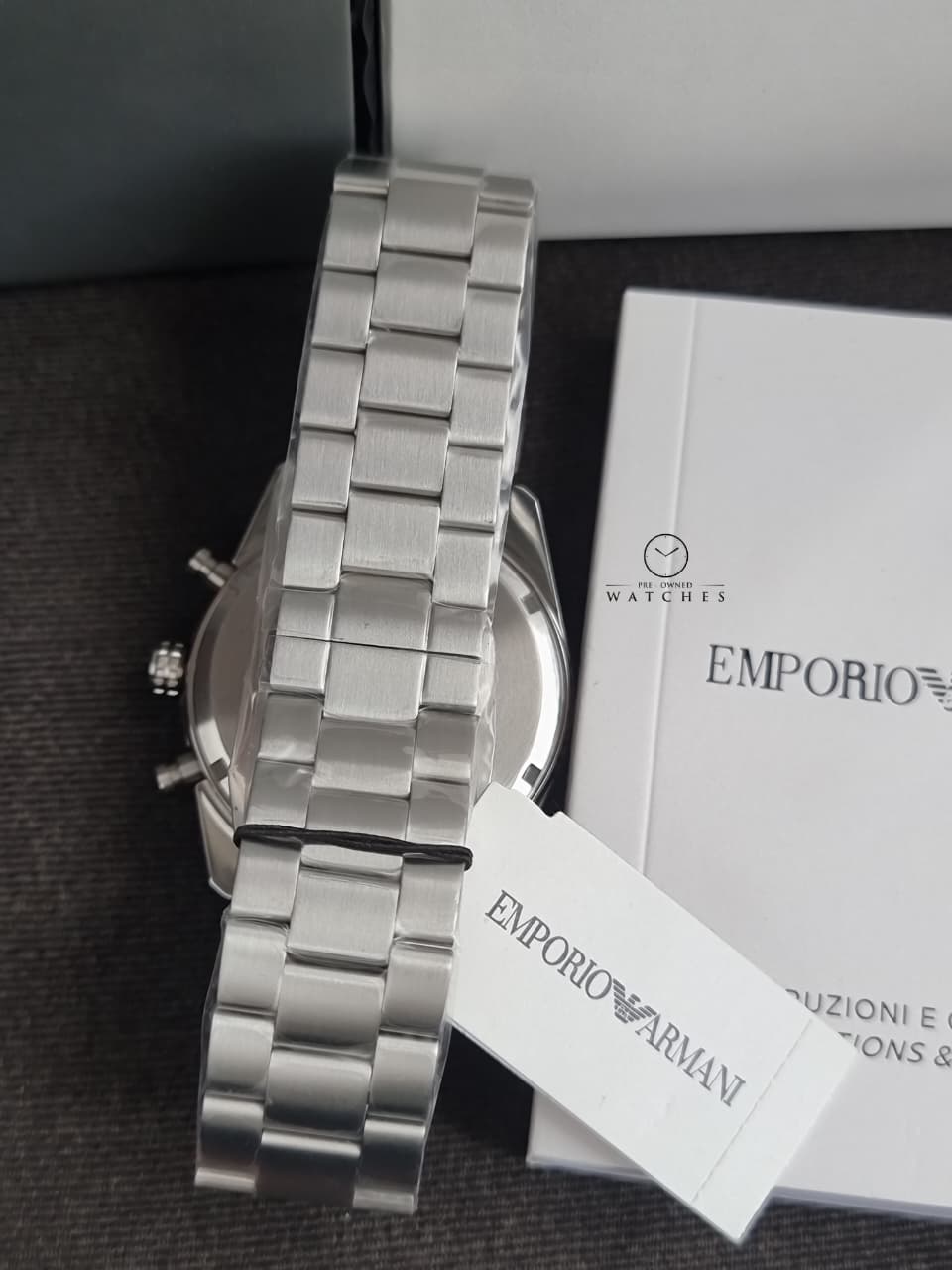 Emporio Armani Racer Silver Stainless Steel Silver Dial Chronograph Quartz Watch for Gents - AR11636