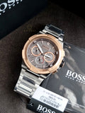 HUGO BOSS Supernova Silver Stainless Steel Grey Dial Chronograph Quartz Watch for Gents - 1513362