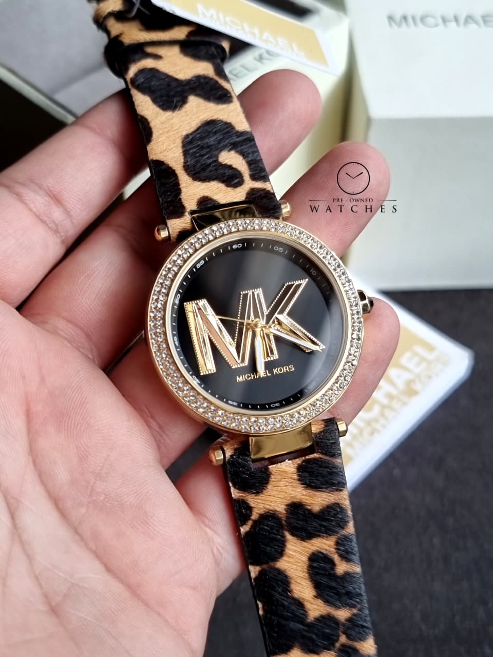 MICHAEL KORS Parker Quartz Crystal Black Dial Ladies Watch MK4723