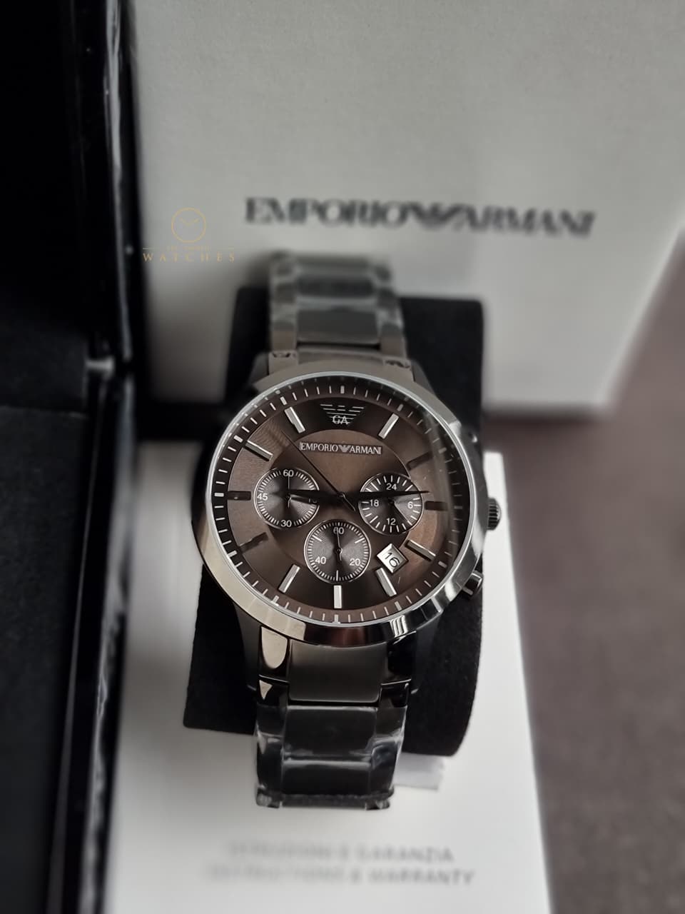 Emporio Armani Men’s Quartz Stainless Steel Brown Dial 43mm Watch AR2454
