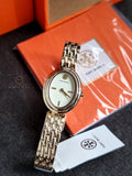 Tory Burch Oval Watch Gold Tone Stainless Steel – TBW6032