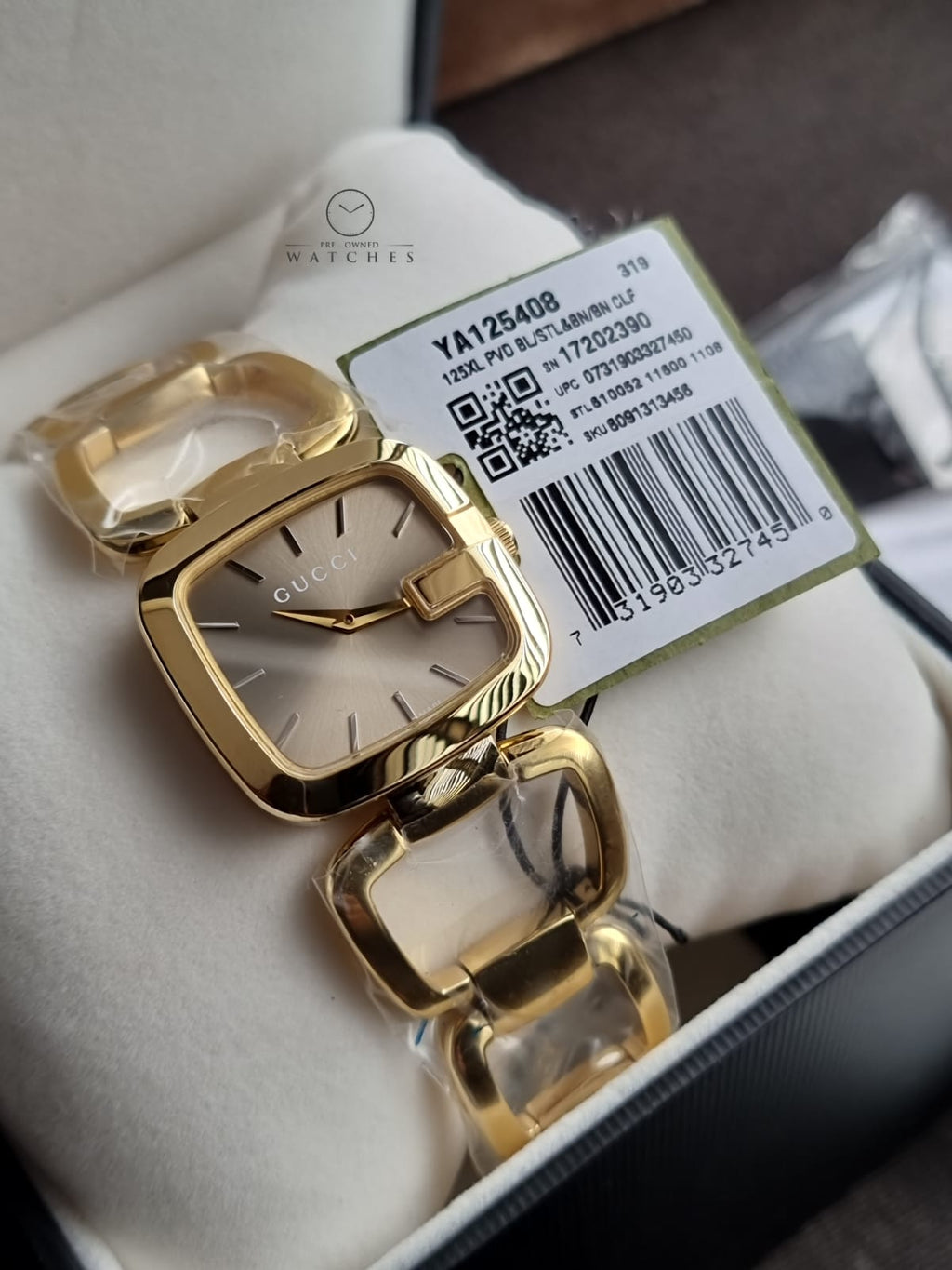 Gucci Women’s Quartz Gold Stainless Steel Light Brown Dial 32mm Watch YA125408