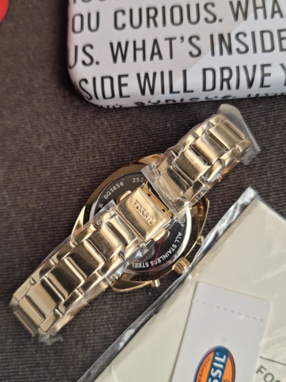 Fossil Analog Women's Watch Gold Plated Metal Bracelet - BQ3658