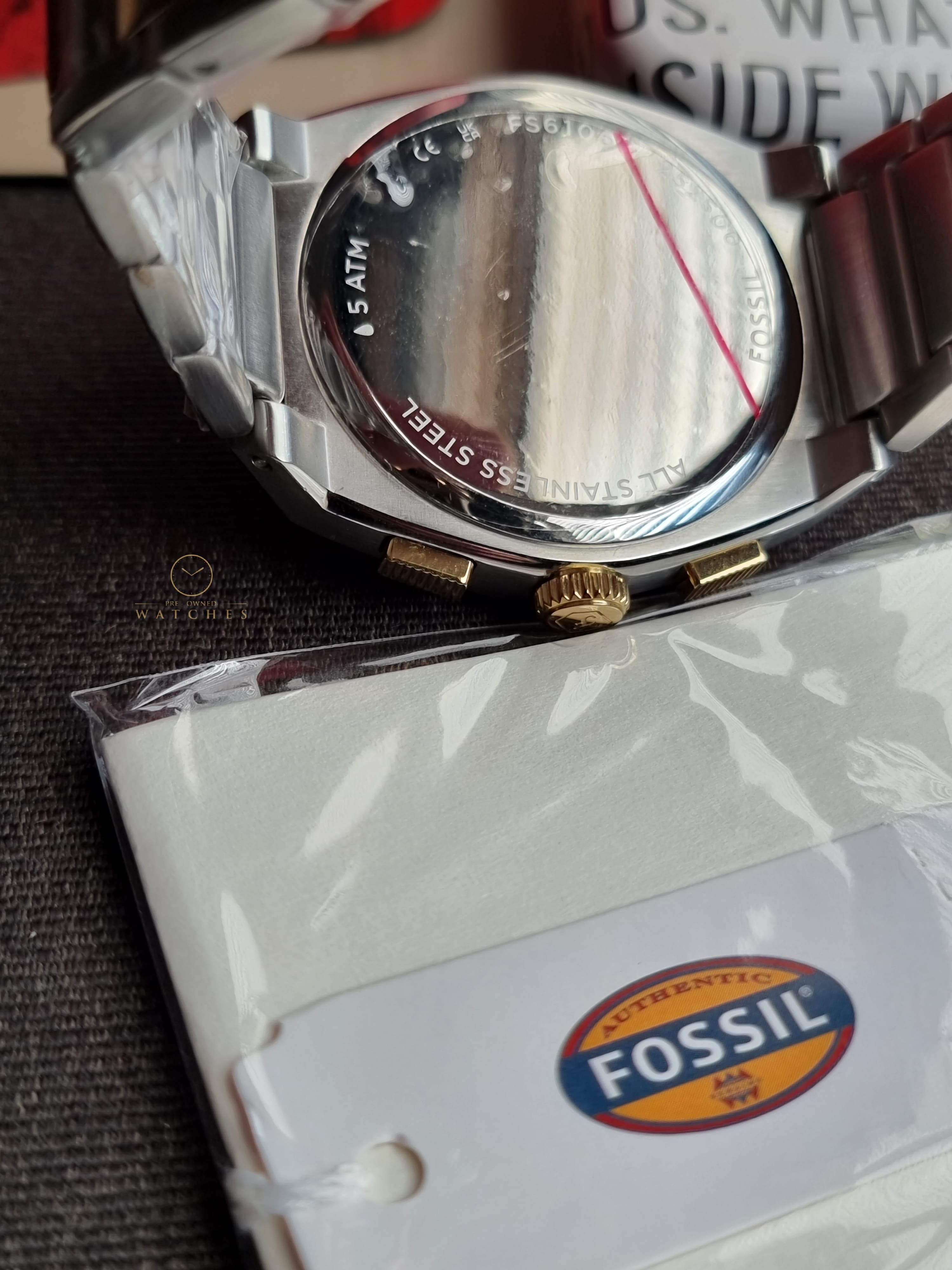 FOSSIL Men's Everett Chronograph Two-Tone Stainless Steel FS6106 44mm Watch