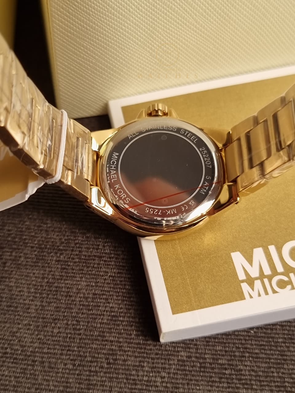 Michael Kors Women’s Quartz Gold Stainless Steel White Dial 33mm Watch MK7255