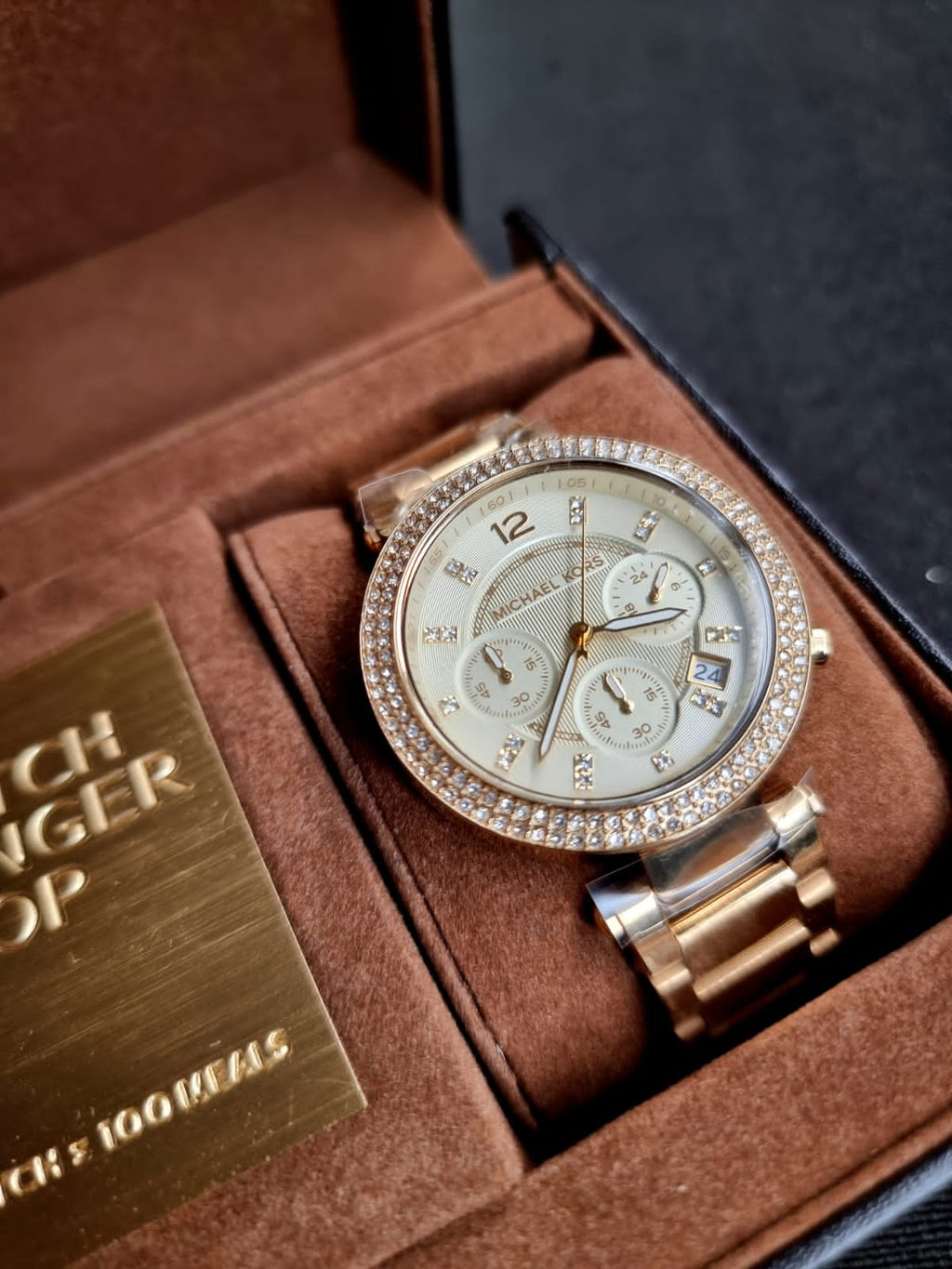 Michael Kors Parker Gold Stainless Steel Dial Chronograph Quartz Watch for Ladies - MK5354
