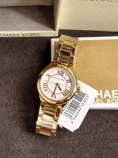 Michael Kors Women’s Quartz Gold Stainless Steel White Dial 33mm Watch MK7255