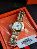 Tory Burch Gold Tone St Steel Ivory Dial Women's Watch TBW9013