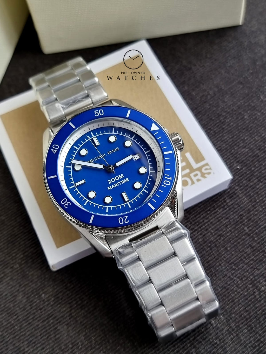 Michael Kors Maritime Blue Dial Stainless Steel Strap Men’s Watch MK9160
