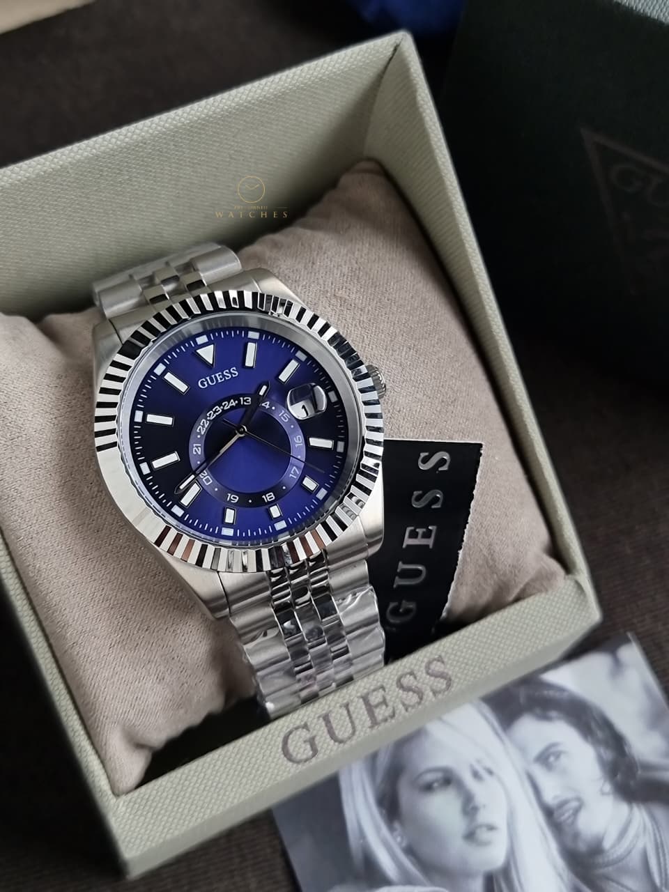 GUESS Mens Jaden Silver Tone 42mm Multi-function Date Watch
GW0977G1