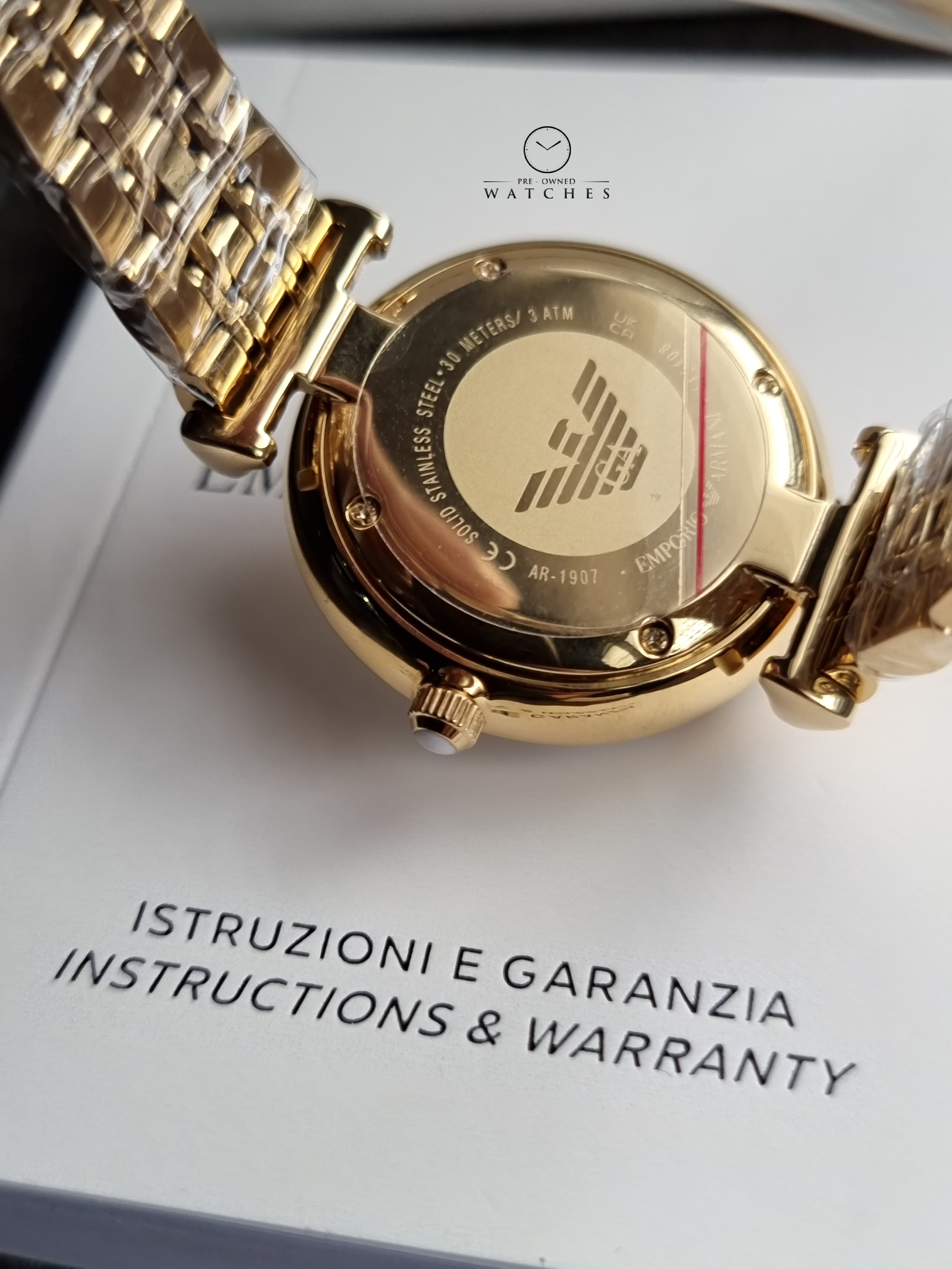 Emporio Armani Women’s Analog Stainless Steel Mother of Pearl Dial 32mm Watch AR1907