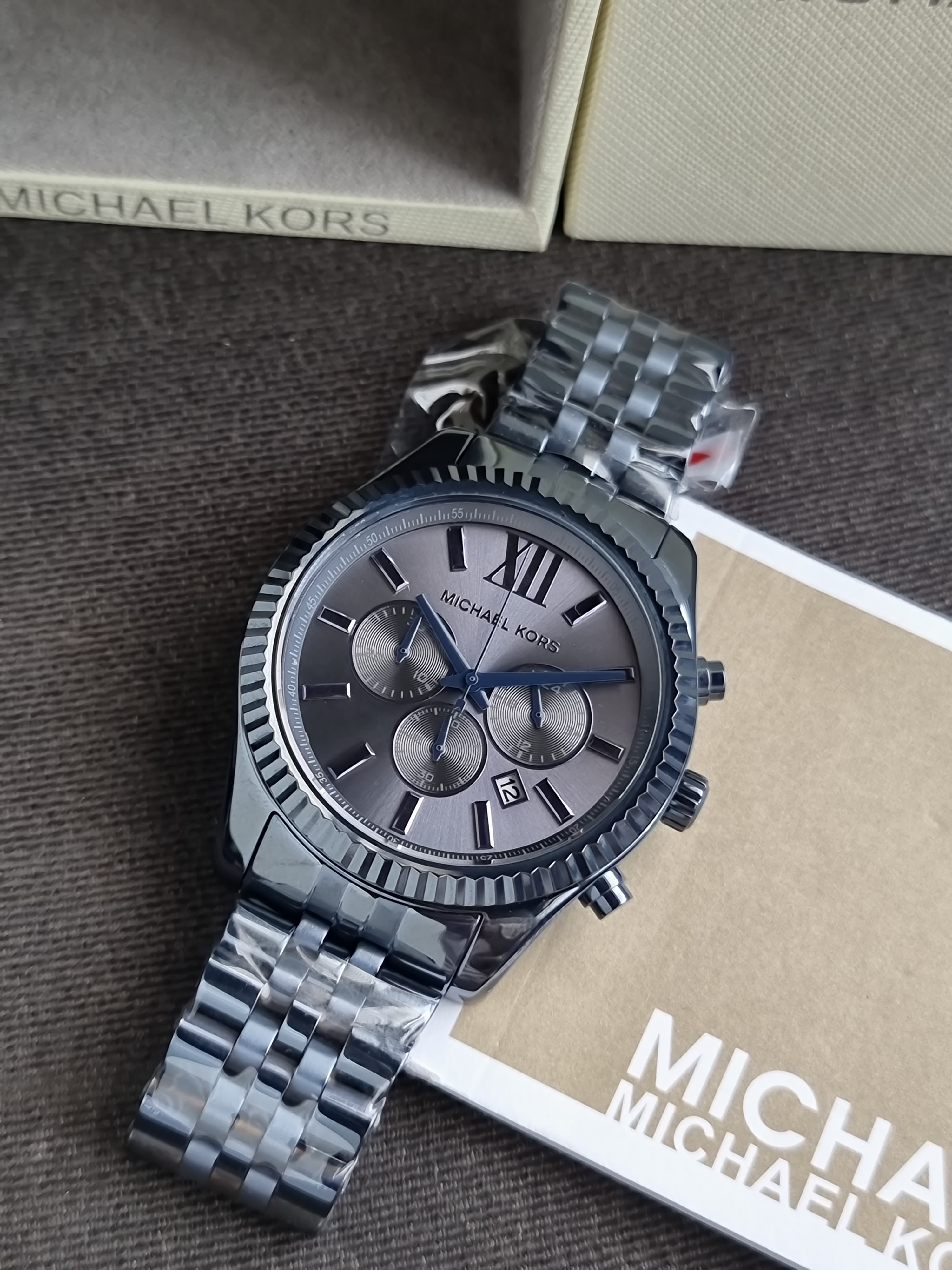 Michael Kors Men’s Quartz Stainless Steel Blue Dial 44mm Watch MK8480