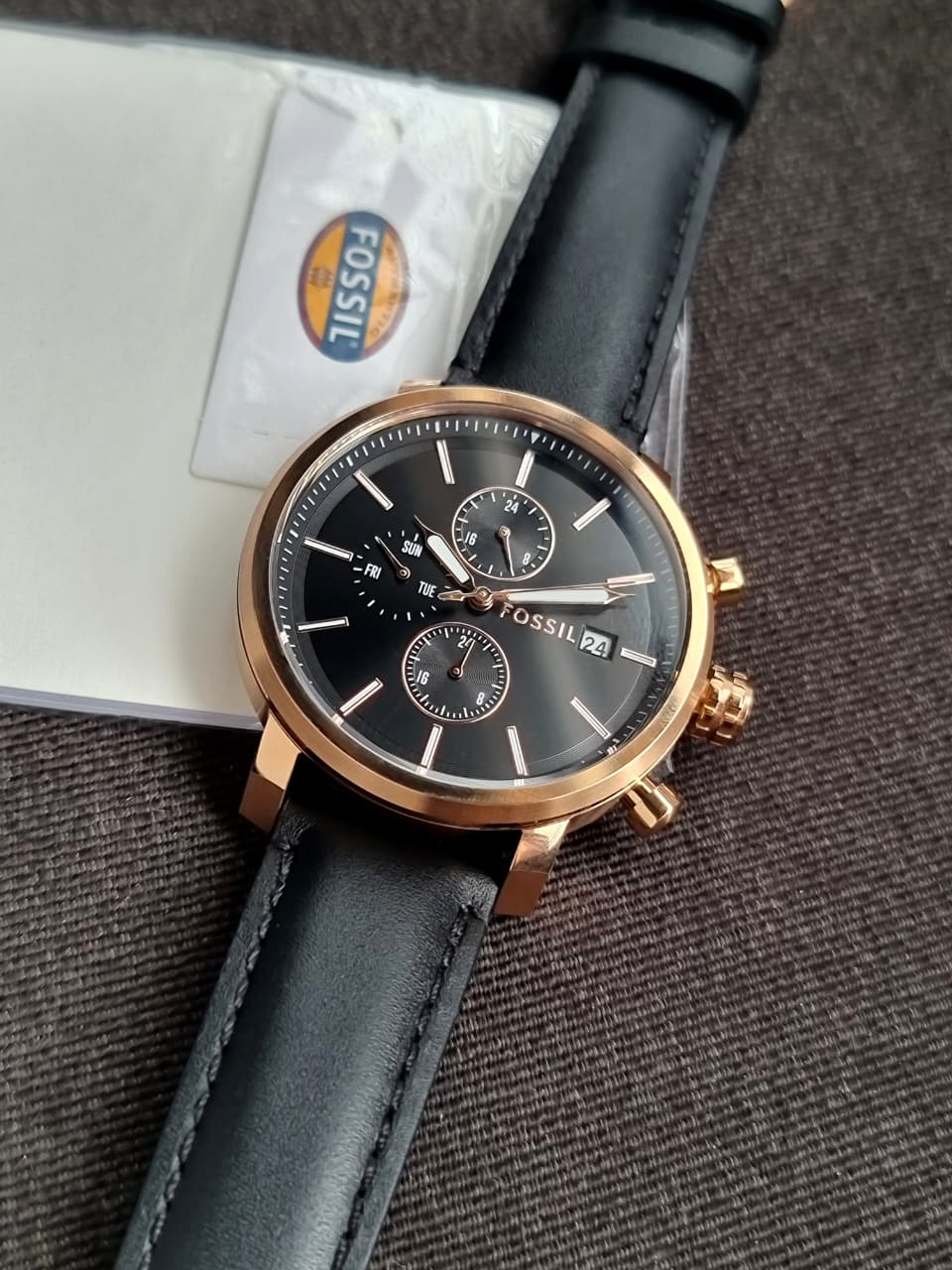 Fossil Rhett Multifunction 43mm Black Leather Watch
BQ2893