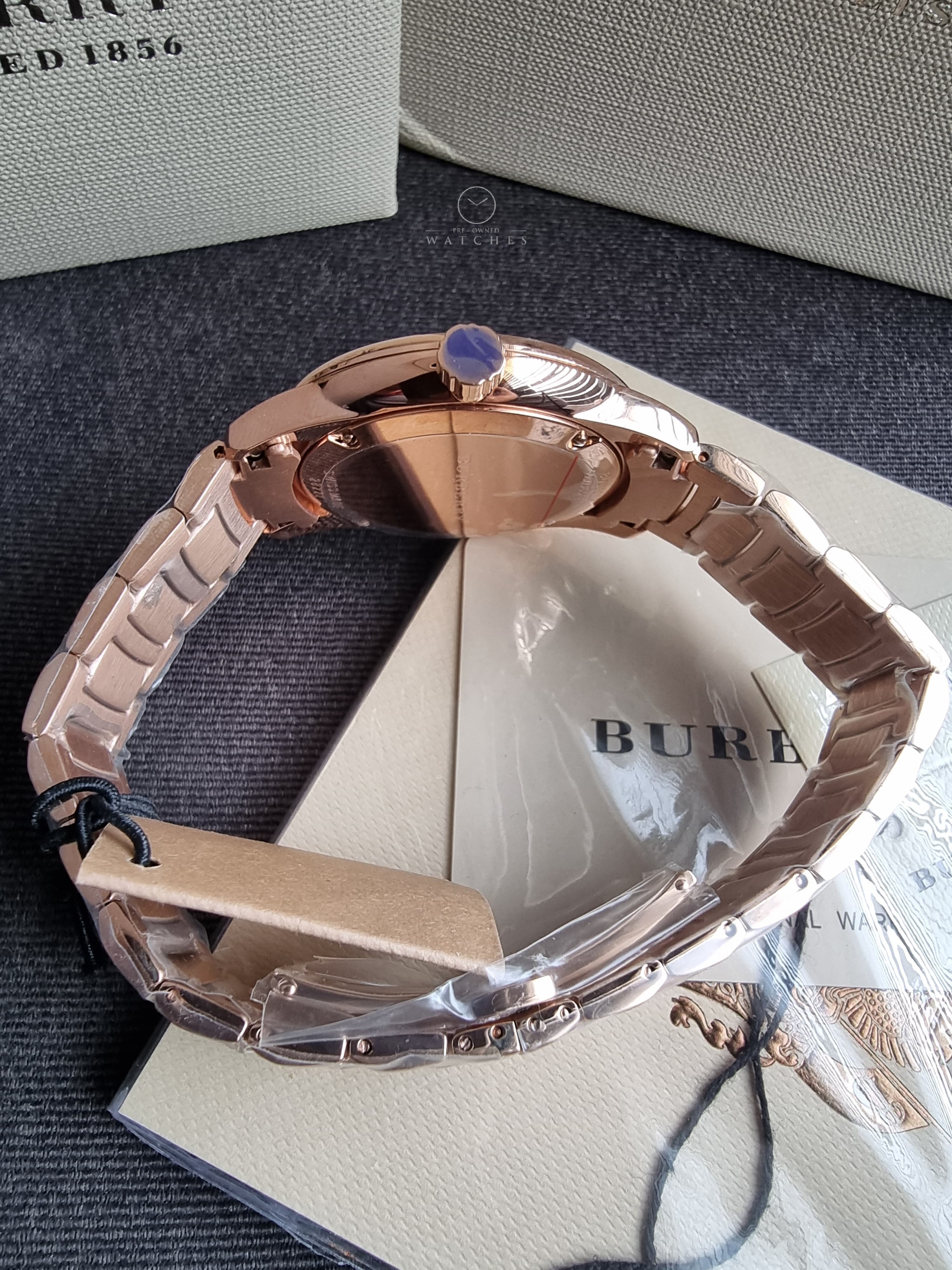 Burberry Men’s Swiss Made Stainless Steel Rose Gold Dial 40mm Watch BU10013