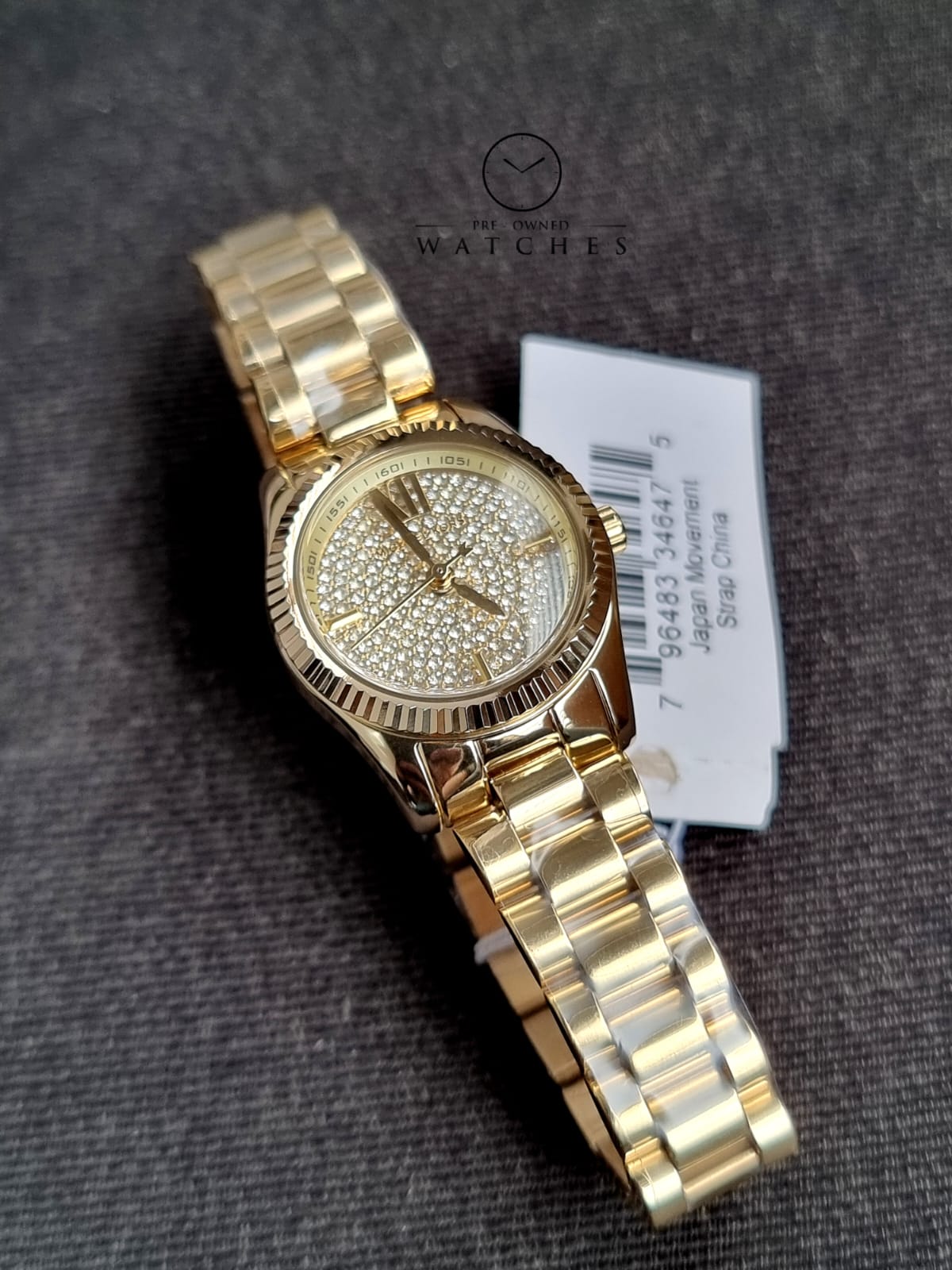 Michael Kors Women’s Quartz Gold Stainless Steel Crystal Pave Dial 26mm Watch MK3691