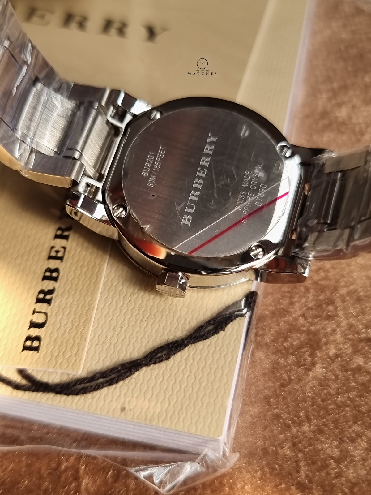 Burberry Women’s Swiss Made Quartz Silver Stainless Steel Black Dial 26mm Watch BU9201