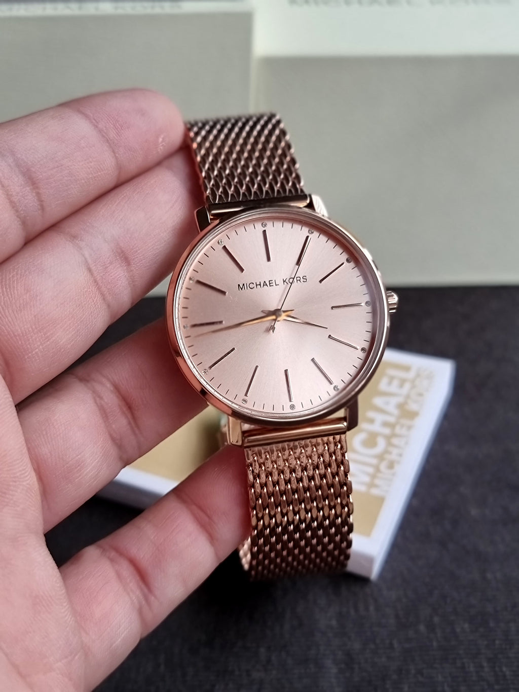 Michael Kors Pyper Three-Hand Rose Gold-Tone Stainless Steel 38mm Women's Watch-MK4340