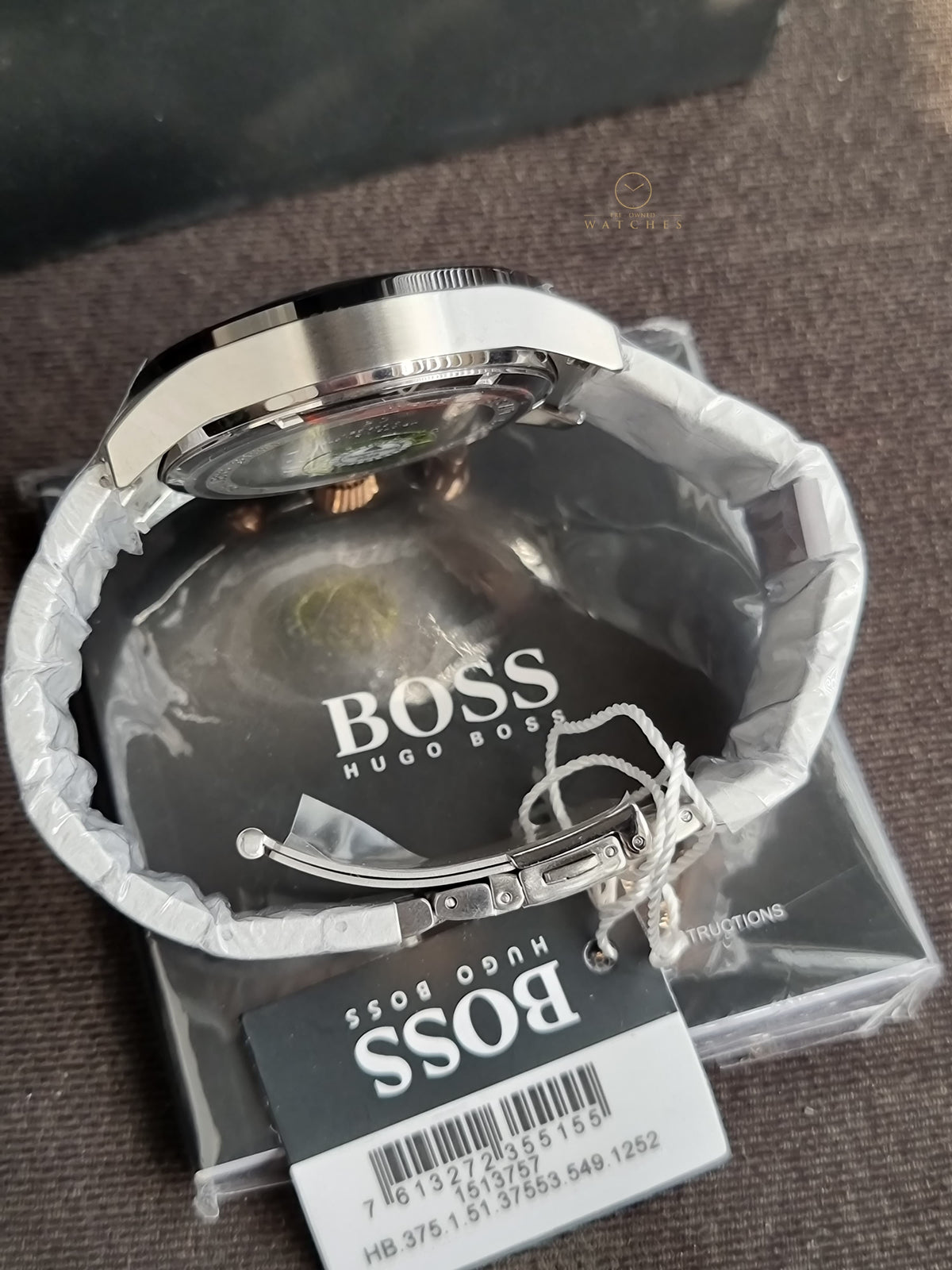 Hugo Boss Hero Two-Tone Stainless Steel Black 45mm Dial Chronograph Quartz Watch for Gents - 1513757