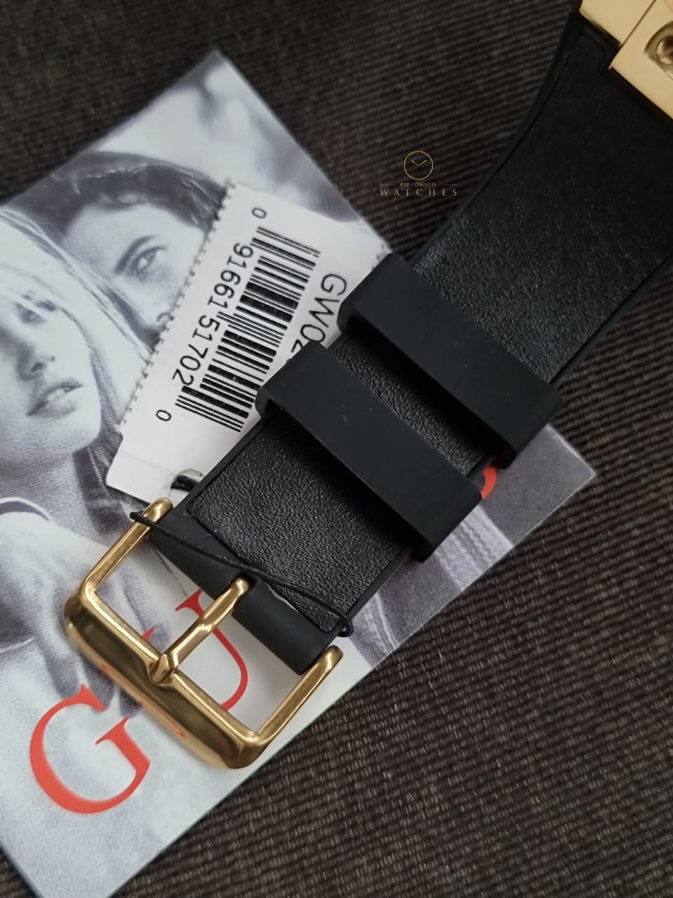 Guess Leather Casual Analog Black Dial Men's Watch- GW0202G1