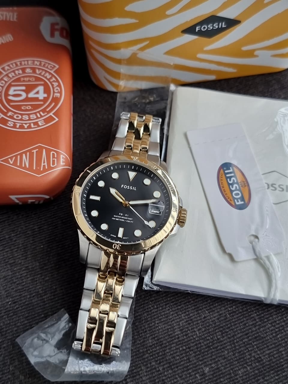 Fossil Women's FB-01 Three-Hand Date 36mm Dial Stainless Steel Watch, ES4745