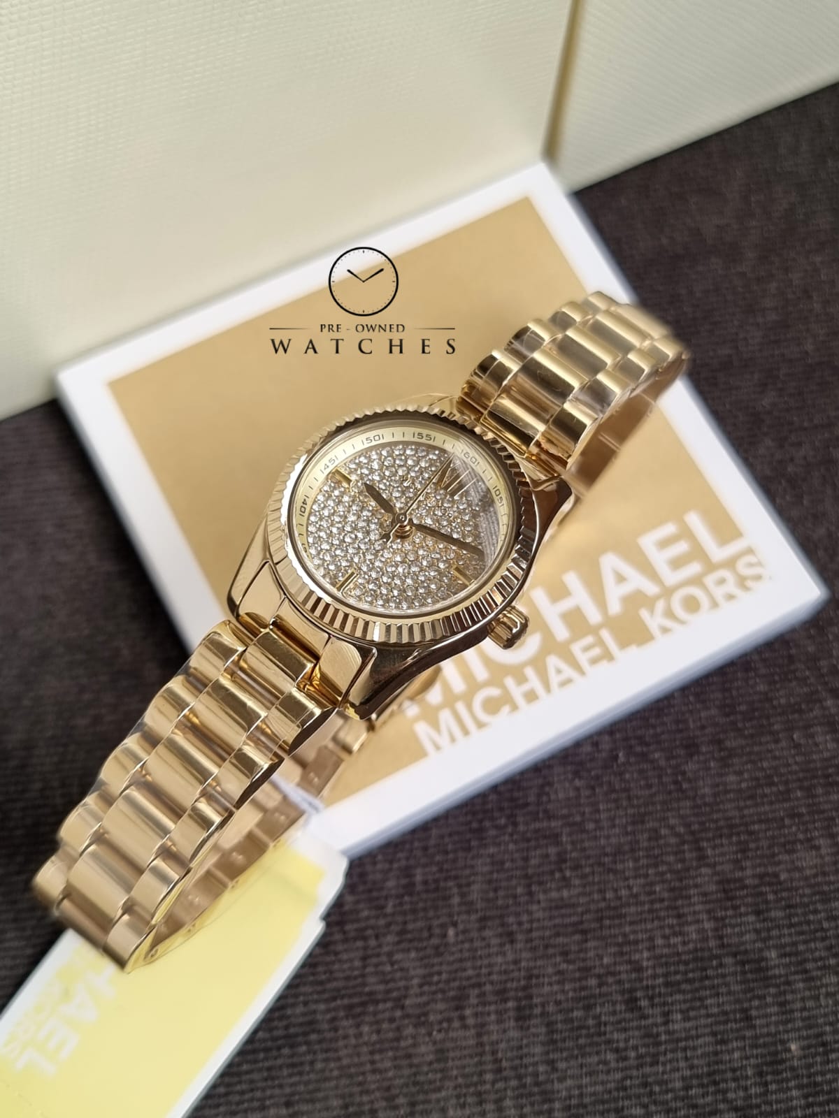 Michael Kors Women’s Quartz Gold Stainless Steel Crystal Pave Dial 26mm Watch MK3691